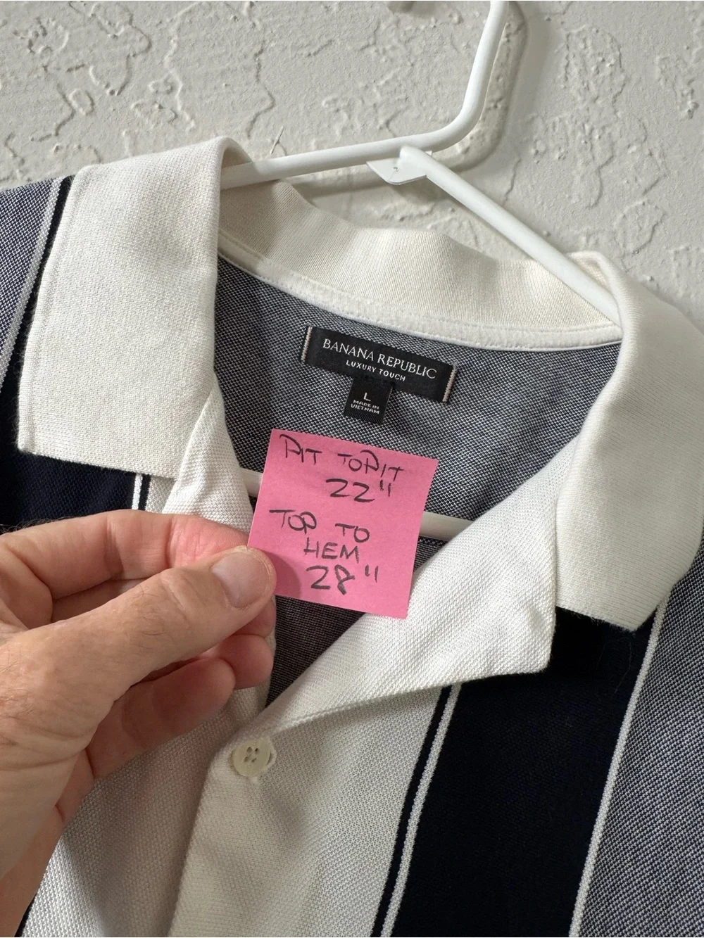 Men's Banana Republic Short-Sleeve Button Shirt L